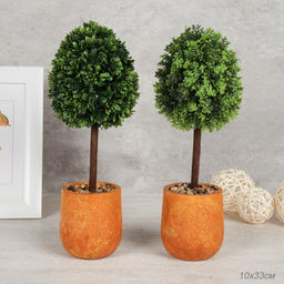 Цветочная композиция Зелень самшит 33 см / 9090-8 /уп 12/