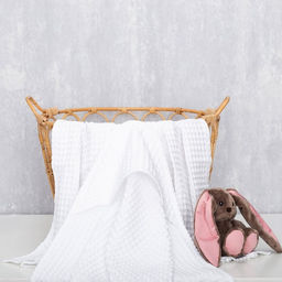 Полотенце уголок вафельное Крошка Я Boho 120х120 см, цвет белый, 100% хлопок, 290 г/м2  фото 5