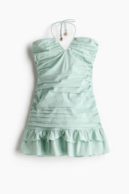Vestido bandeau con frunces