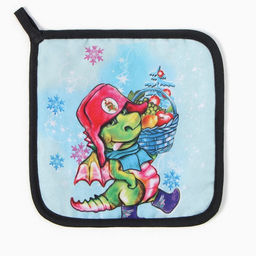 Прихватка Зимняя прогулка 17х17 см, 35% хл, 65% пэ, ватин 250 г/м2 - Доляна фото 2