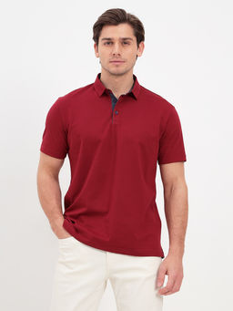 Джемпер мужской с воротником поло короткий рукав GREG G144-KO1246T-SAS5068 (бордо)