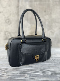 Женская кожаная сумка бочонок 3132 Блек