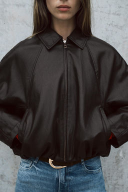 FAUX LEATHER BOMBER JACKET - Zara фото 14