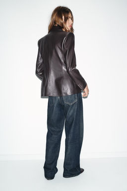 FAUX LEATHER DOUBLE-BREASTED BLAZER - Zara фото 15