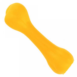 Игрушка для собаки "Кость" 14,2х4,5х4,5см, с пищалкой, ПВХ, желтый, "Pet products" (Китай)