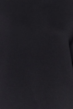 Siyah Kal?n Ici Polarl? Regular/Normal Kal?p Bisiklet Yaka Basic Orme Sweatshirt TWOAW24SW00101