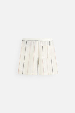 STRIPED TEXTURED BERMUDA SHORTS - Zara фото 8