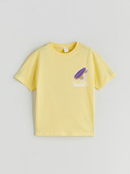 Bisiklet Yaka Bask?l? Erkek ?ocuk Ti??rt