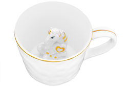 Кружка 300 мл 14*10*7,5 см Лошадь белая с золотом, фарфор - Elan gallery фото 5