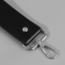 Ручка для сумки, с карабинами, 35 1 см 3,5 см, цвет чёрный/серебряный - Арт узор фото 3