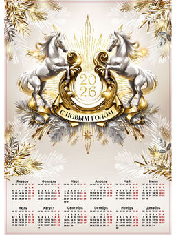 Цена за 20 шт. Календарь настенный «С новым годом 2026», А2