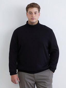 B?y?k Beden Yar?m Bal?k?? Yaka Erkek Triko Kazak