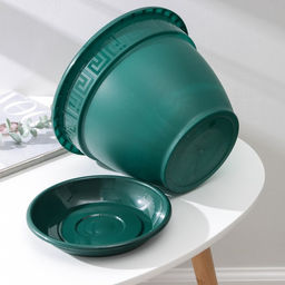 Горшок для цветов с поддоном Антик, 4.9 л, d=25 см, пластиковый, цвет малахит - Simaland фото 4