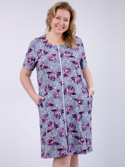 Халат "Рената" кувшинки, трикотаж