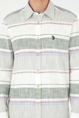 Мужская рубашка цвета хаки с длинным рукавом - U.s. polo assn фото 13