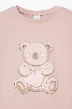 Crockid _ К 1541/кофейный,медвежонок с бантиком пижама дет