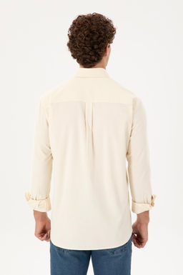 Мужская кремовая рубашка с длинным рукавом Неожиданная скидка в корзине - U.s. polo assn фото 5