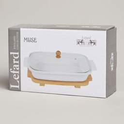 БЛЮДО ДЛЯ ВЫПЕКАНИЯ И СЕРВИРОВКИ LEFARD MUSE СО СТЕКЛ.КРЫШКОЙ НА ДЕР.ПОДСТАВКЕ 27,5*17*9СМ 900МЛ  фото 6