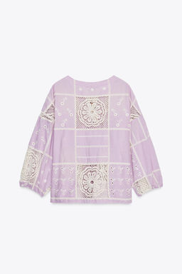 CONTRAST CROCHET SHIRT - Zara фото 13