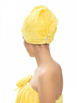 Тюрбан - повязка для сушки желтый 25x65 - Denastia фото 4
