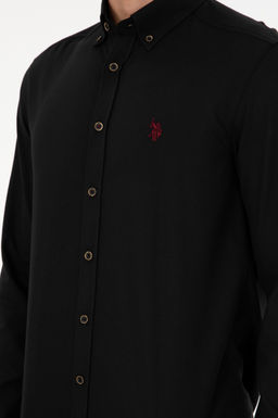 Мужская черная базовая рубашка с длинным рукавом - U.s. polo assn фото 7