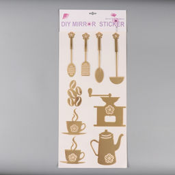 Наклейка интерьерная Кофейное утро, золотистый, 70?30 см