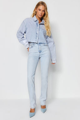 Ac?k Mavi More Sustainable Yuksek Bel Az Esnek Bootcut Jeans TWOAW23JE00657