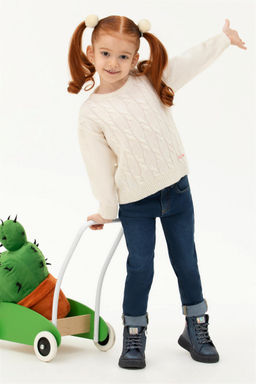 Кремовый меланжевый свитер для девочки - U.s. polo assn фото 7