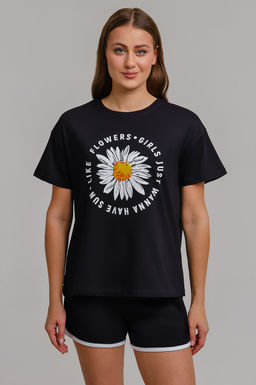 Арт. 9105 Пижама с шортами 42-50 (5 шт) Цвет:верх-черный,низ-черный - Калинка фото 6