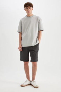 Regular Fit Gabardin Bermuda Sort