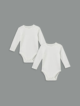 Bisiklet Yaka Uzun Kollu K?z Bebek ??t??tl? Body 2li