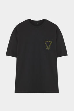 TRENDYOL MAN Siyah Oversize/Genis Kesim %100 Pamuklu Bask?l? Tok Kumas T-shirt TMNSS25TS00084 - Trendyolmilla фото 4