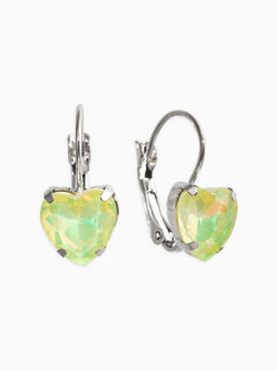 Серьги "Сердечки" лунные, цвет жёлтый в серебре