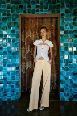 TOP CUT OUT LAZO / Blanco