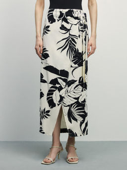 Юбка миди на запах изо льна / Zarina  фото 2