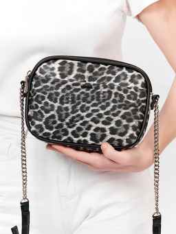 LACCOMA сумка Джулия-леопард черно-белый эко кожа хлопок