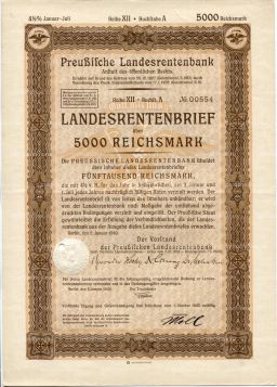 Облигация 4,5% 5000 марок 1940 года Германия