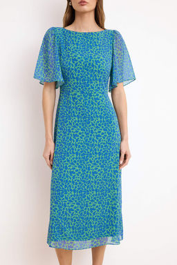 Fusya Animal Desenli A Kesim Melek Kol Astarl? Sifon Ucus Ucus Dokuma Midi Elbise TWOSS23EL01372 - Trendyolmilla фото 31