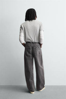 PANTAL?N BARREL FIT LAVADO / Gris oscuro - Zara фото 3