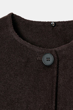 SHORT WOOL COAT WITH SCARF - Zara фото 11