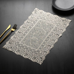 Набор салфеток ажурных для стола Доляна, 4 шт, 4630 см, ПВХ, цвет бежевый  фото 8