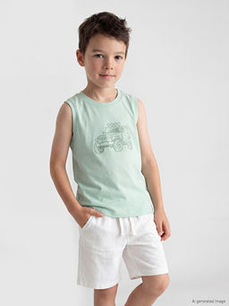 Araba Bask?l? Erkek ?ocuk Atlet
