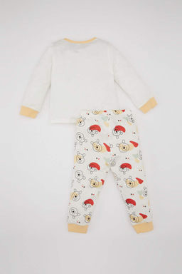 Пижамный комплект для маленьких мальчиков Disney Winnie The Pooh, верх из чесаного хлопка с длинными рукавами и эластичным поясом, длинный низ - Defacto фото 7