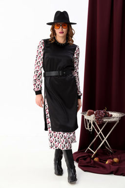 Платье NIKVA н926-2 ромбы бургунди и чёрный  фото 7