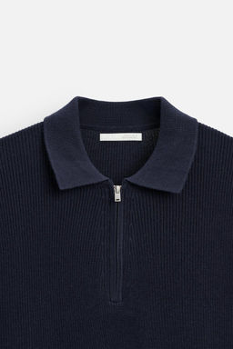 PEARL KNIT POLO SHIRT WITH ZIP - Zara фото 9