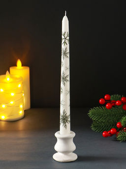 Цена за 4 шт. Свеча античная "Снежинки" 255х22 мм, с декором