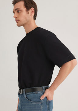 Bisiklet Yaka Siyah Basic Tisort