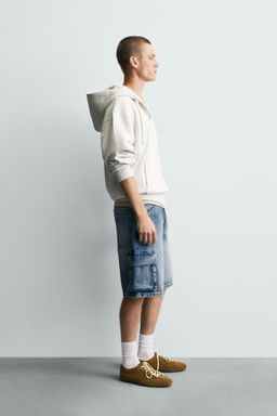 DENIM CARGO BERMUDA SHORTS - Zara фото 4