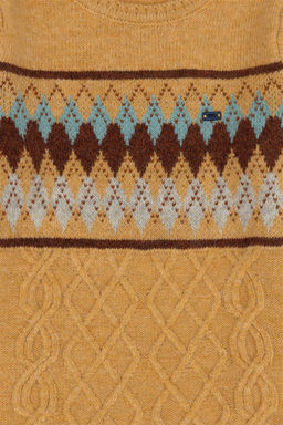 U. S. Polo Assn Трикотажный свитер песочного меланжевого цвета с круглым вырезом для мальчика - U.s. polo assn фото 6