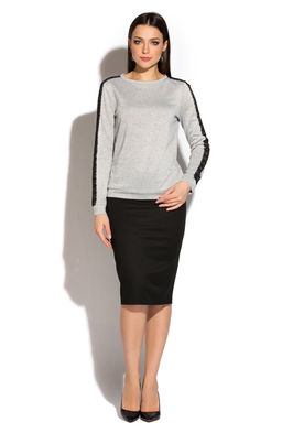 Трикотажная блузка серый